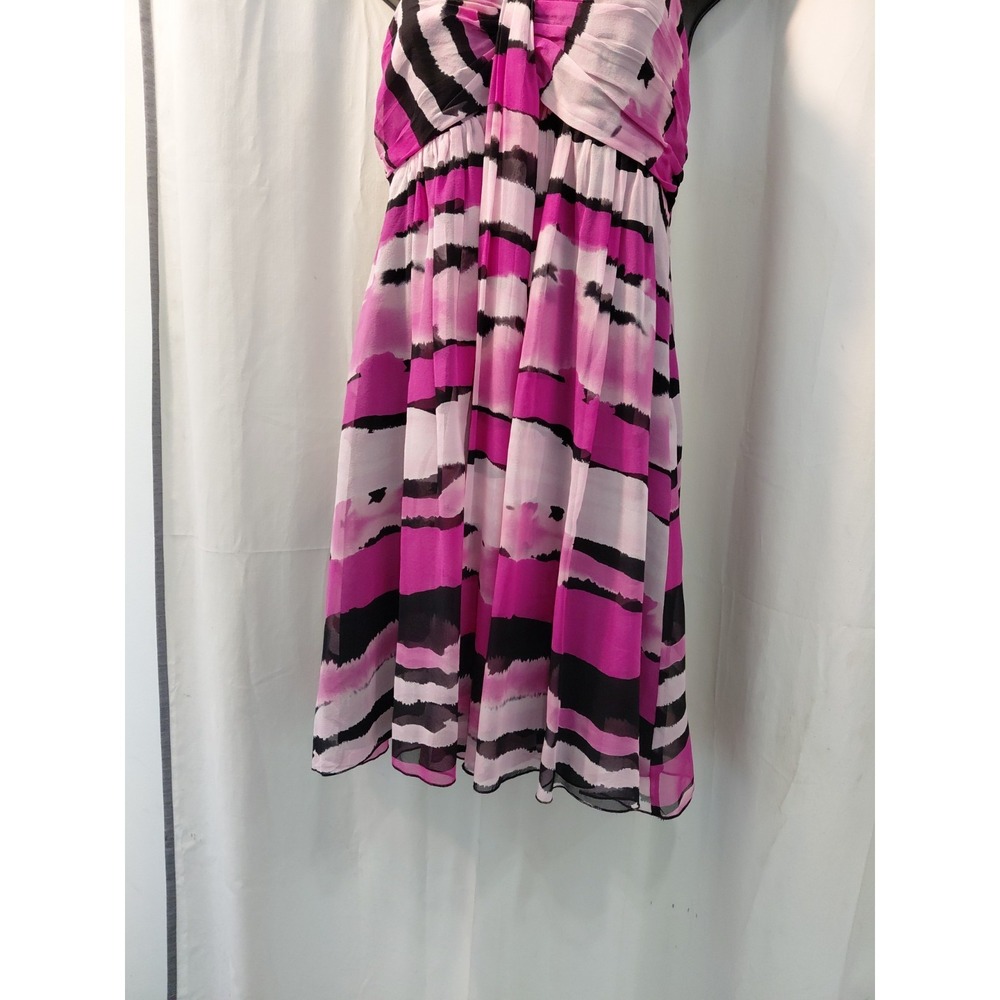 90s Y2k Express Feminine‎ Babydoll Silk Mini dress Sz 8 Flowy Sheer  Fairycore - Picture 3 of 13